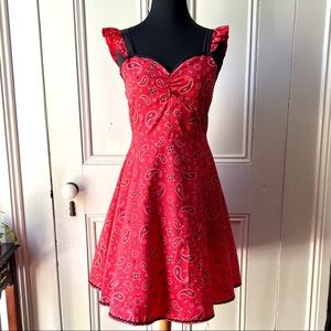 Sourpuss Bandanna Print Fit and Flare Dress
